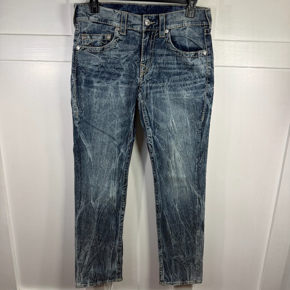 True‎ Religion Section Slim Big T Mens Jeans Size 32 Earthworm Blue Denim